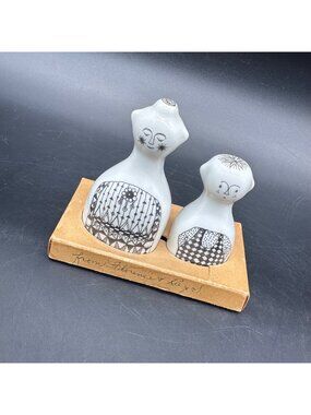 Vintage Porsgrund Norway Madame and Son Shakers Anne Marie Odegaard 1970 MCM